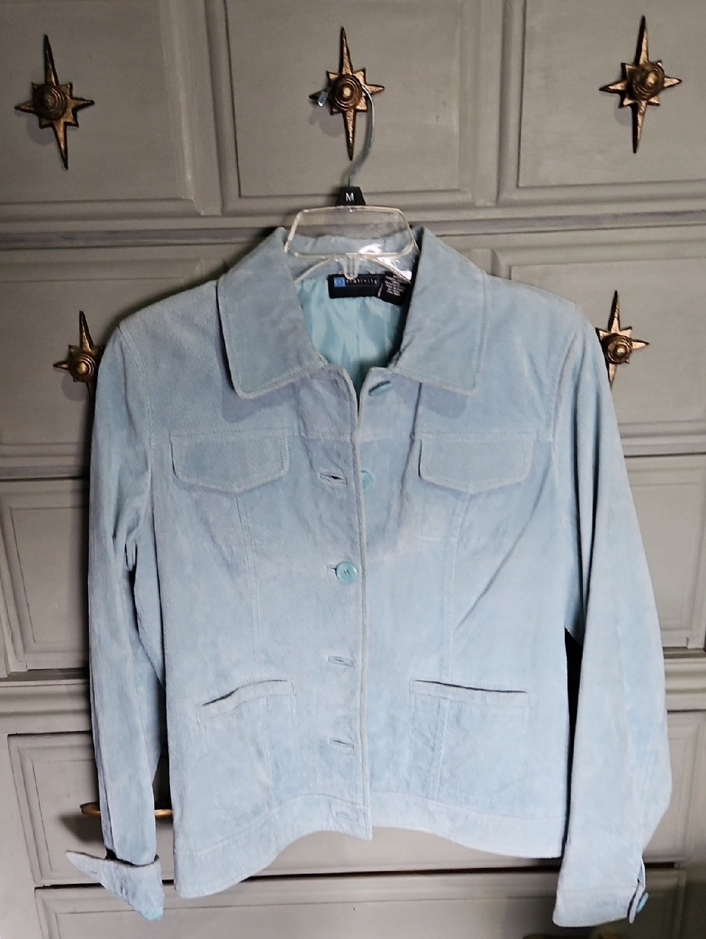 Relativity Light Blue Suede Jean Jacket